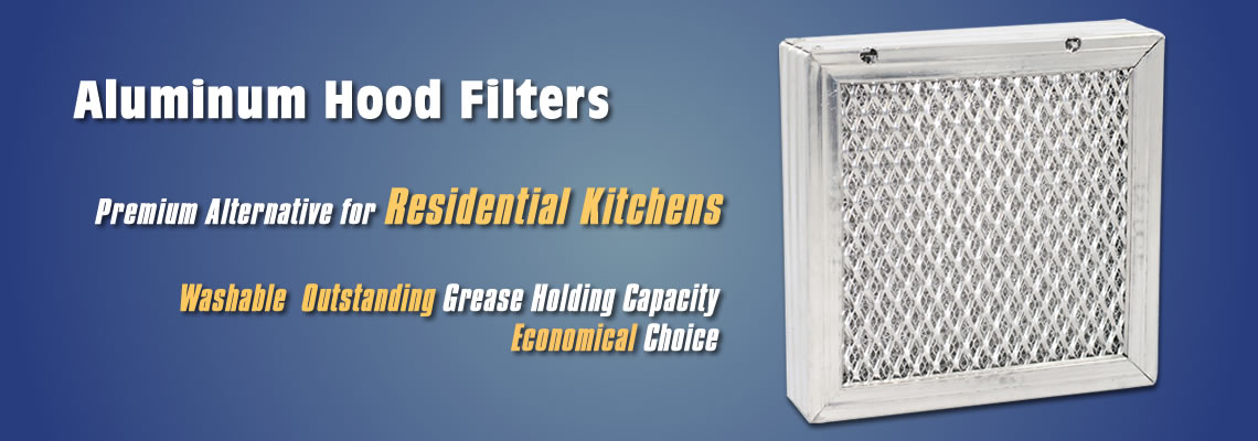 Aluminum hood filter suitable for residential kitchen.