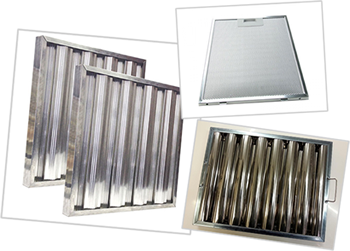 Frequently used kitchen hood filters - baffle filters & aluminum filters