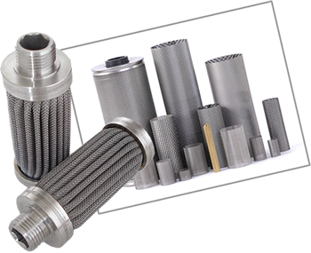 Stainless steel cartridge filters with pleated or plain filtration surface